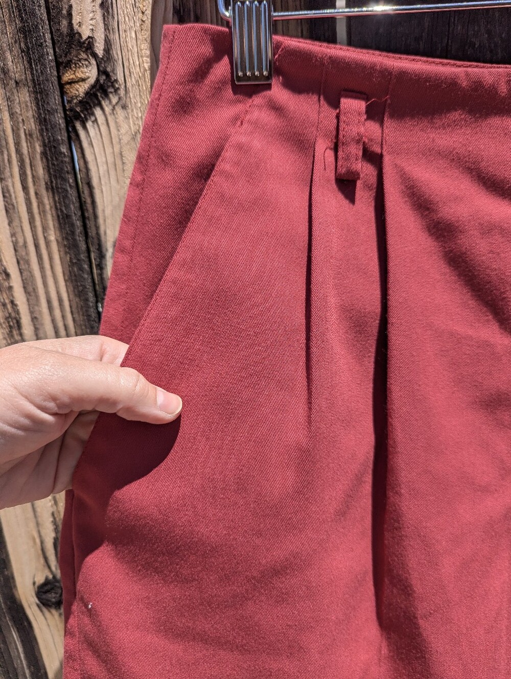 Vintage TEHAMA Rose Red Casual Button-Front Shorts - Picture 3 of 6